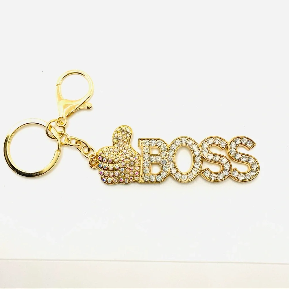 NWT Purse charm Keychain Boss in Crystal